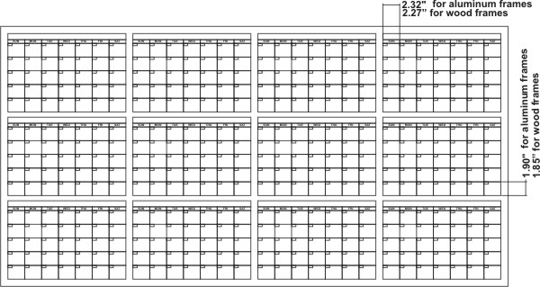 Calendar dry erase board 12 month 3x5