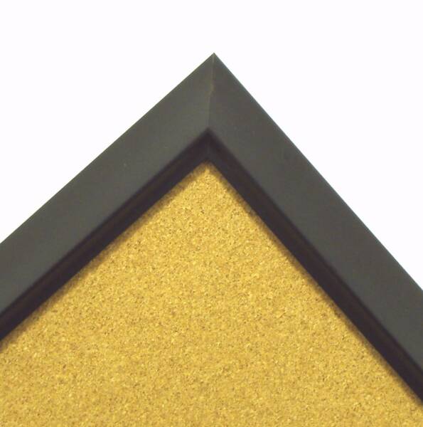 Cork board black satin bullnosed